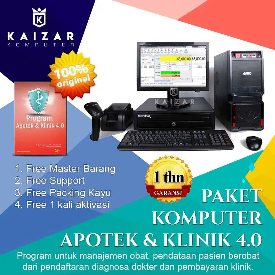 Paket kasir fullset buat usaha retail ok punya
