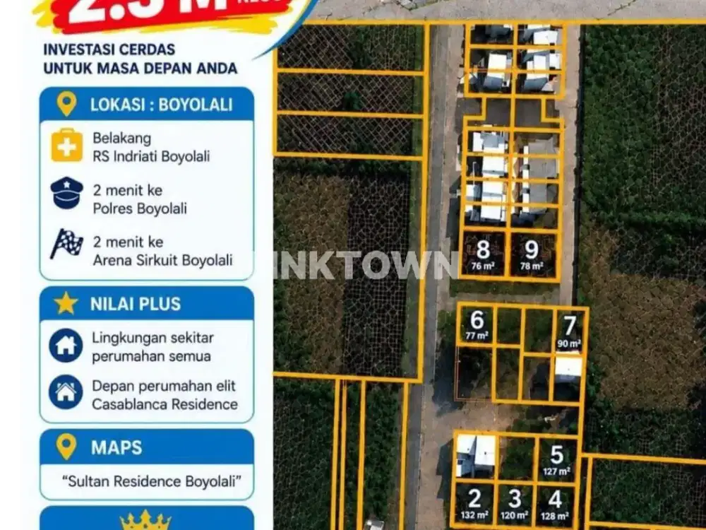 Tanah 9 Kavling bisa Beli Parsial di Sultan Residence Boyolali