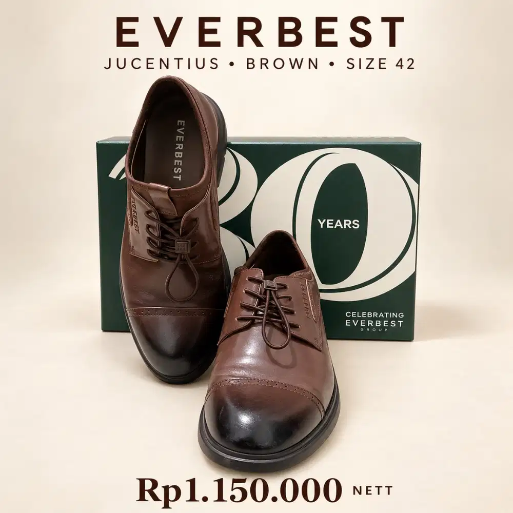 Sepatu Formal Everbest Jucentius Brown Size 42 – Rp1.150.000 NETT