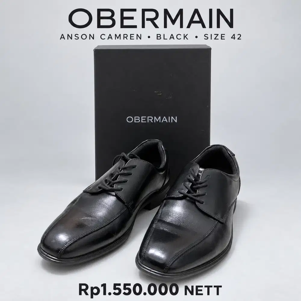 Sepatu Formal Obermain Anson Camren Hitam Size 42