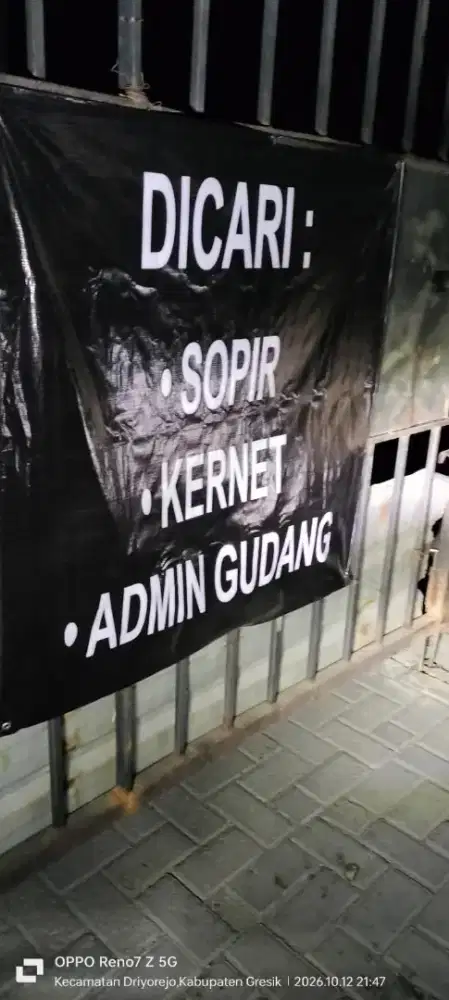 Di cari admi, sopir & kernet