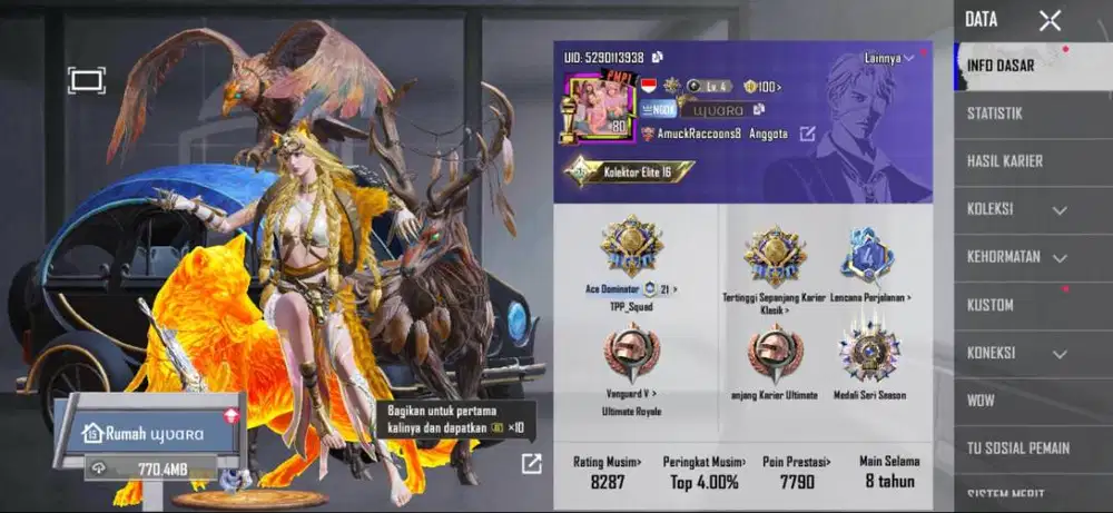 Lepas akun pribadi level 80 xsuit 2 senjata update 12