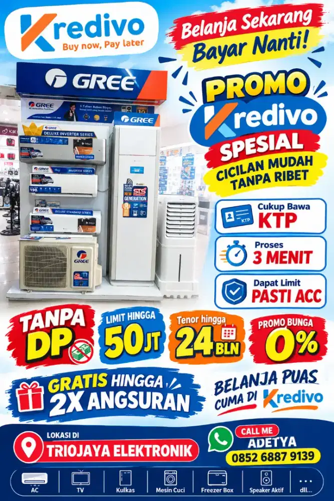 Kredit AC Gree tanpa dp