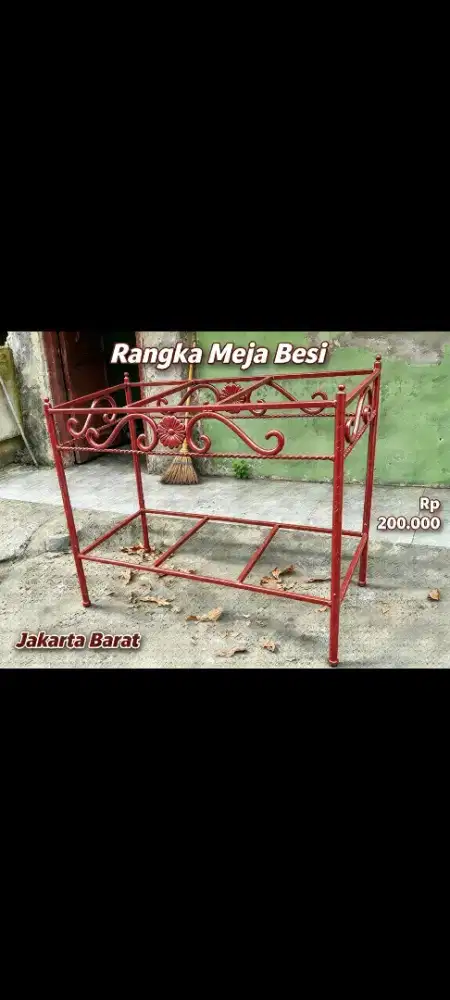 Rangka Meja Besi Tempa Bekas, kokoh, tinggal pakai