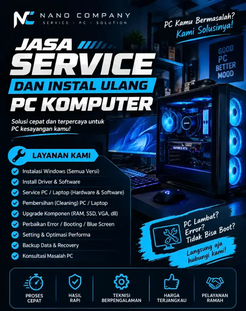 Service pangilan komputer instal ulang