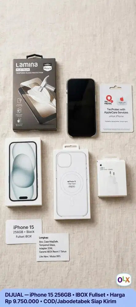 Dijual iPhone 15 256GB Black