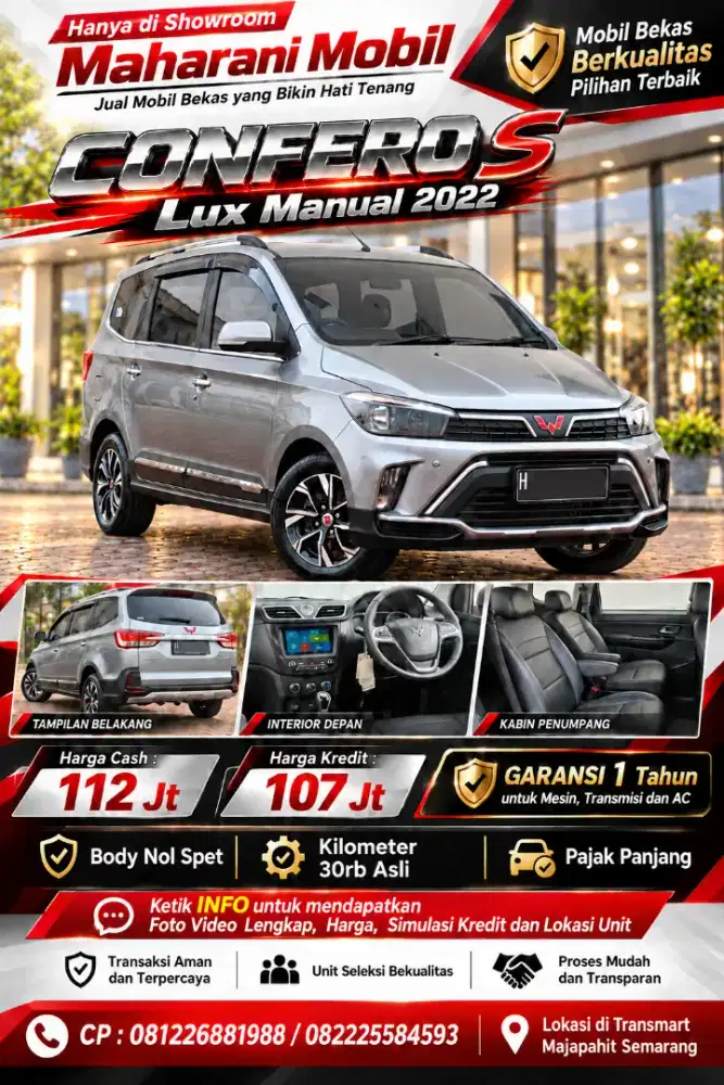 2022 Confero Lux Manual, KM 30rb, Nol Spet, Pajak Panjang, Istimewa