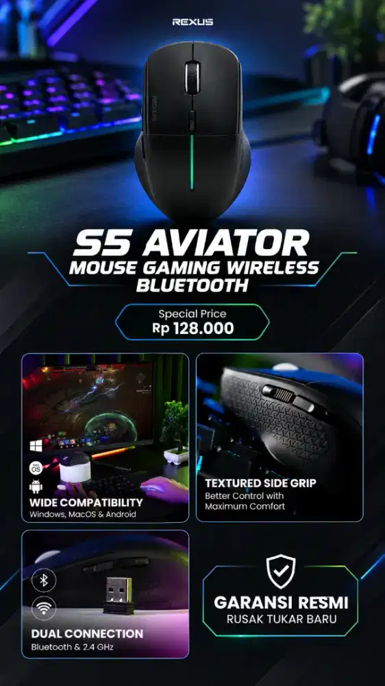 Mouse silent click wireless S5 Aviator
