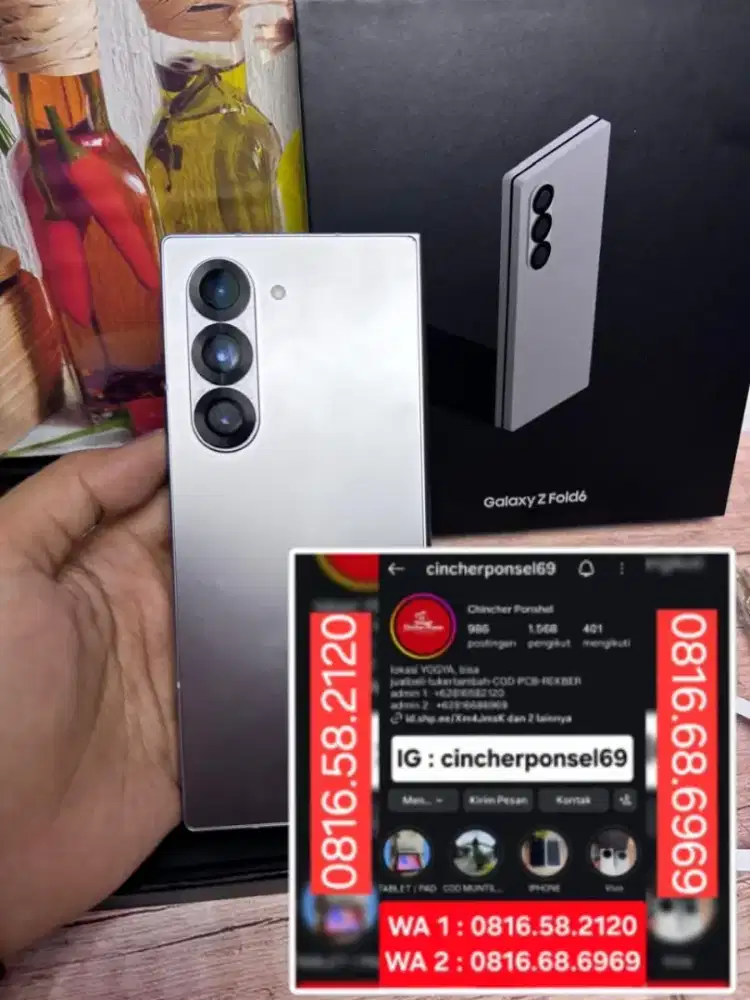 Jual hp likenew samsung  zfold 6 5G 12/1tb istimwa resmi tinggal pakai