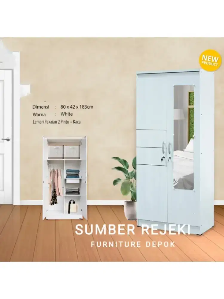 Lemari 2 pintu laci
