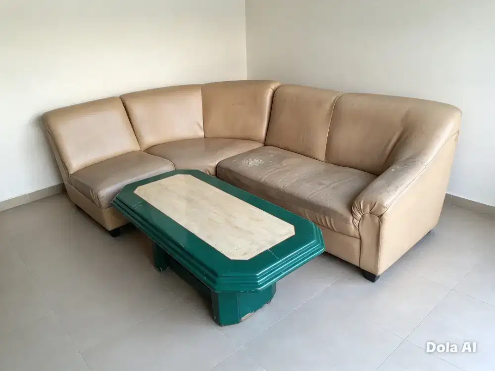 Sofa Sudut Oscar + meja murah meriah