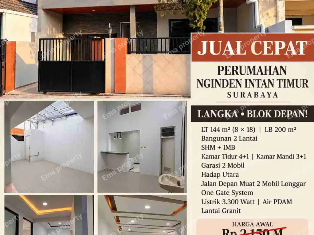 Dijual rumah di Nginden harga B.u ‼