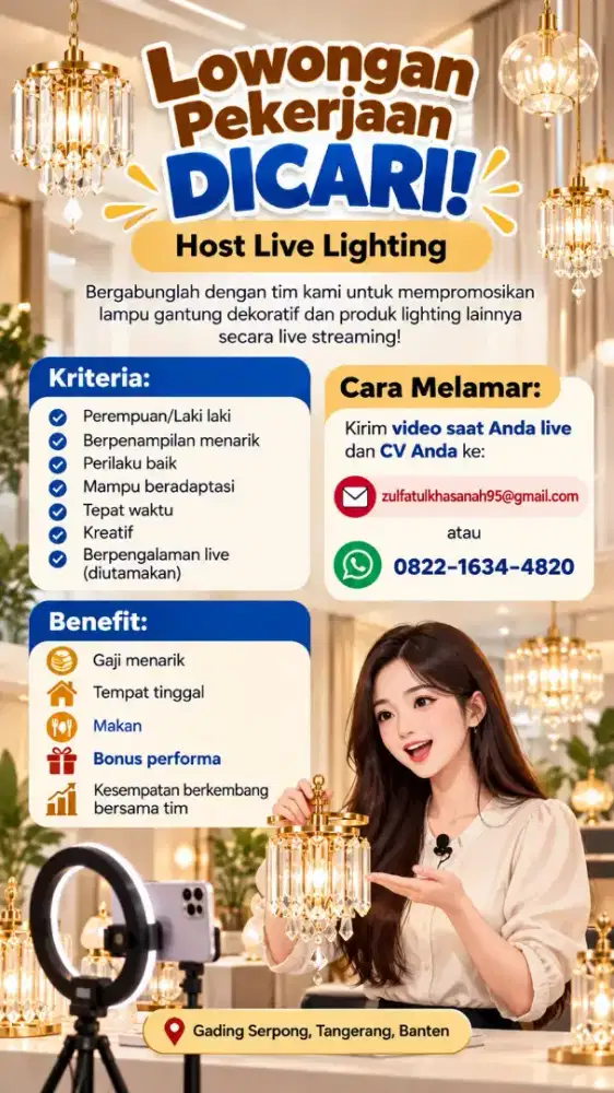 Lowongan kerja Host Live