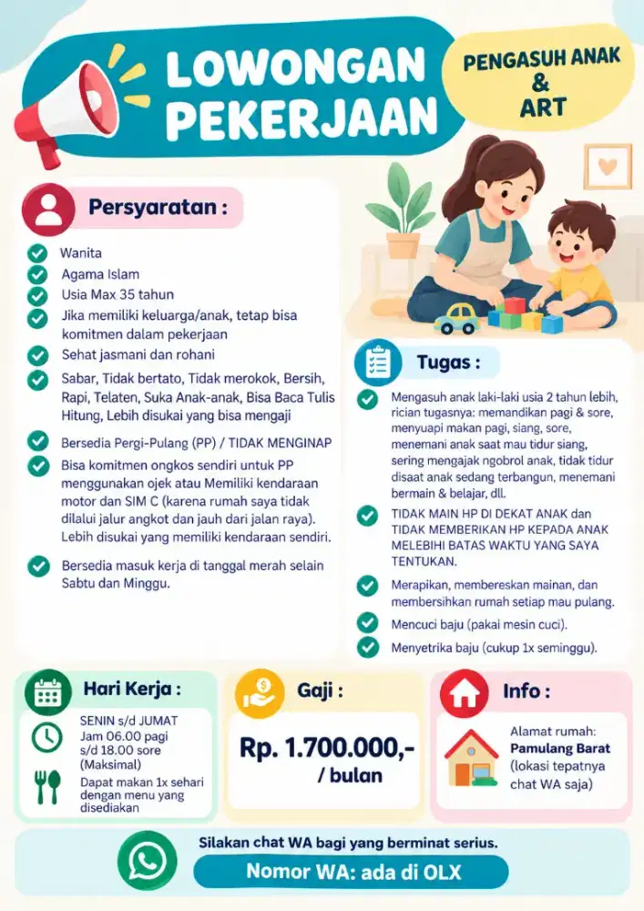 Dicari Pengasuh dan ART