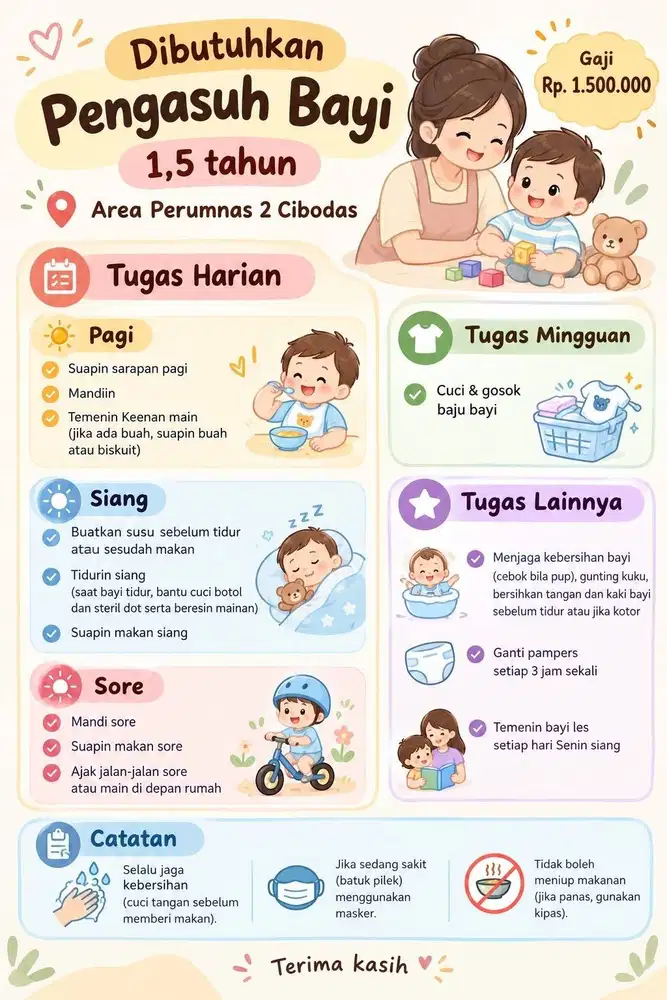 LOWONGAN ART & NANNY - WILAYAH CIBODAS TANGERANG