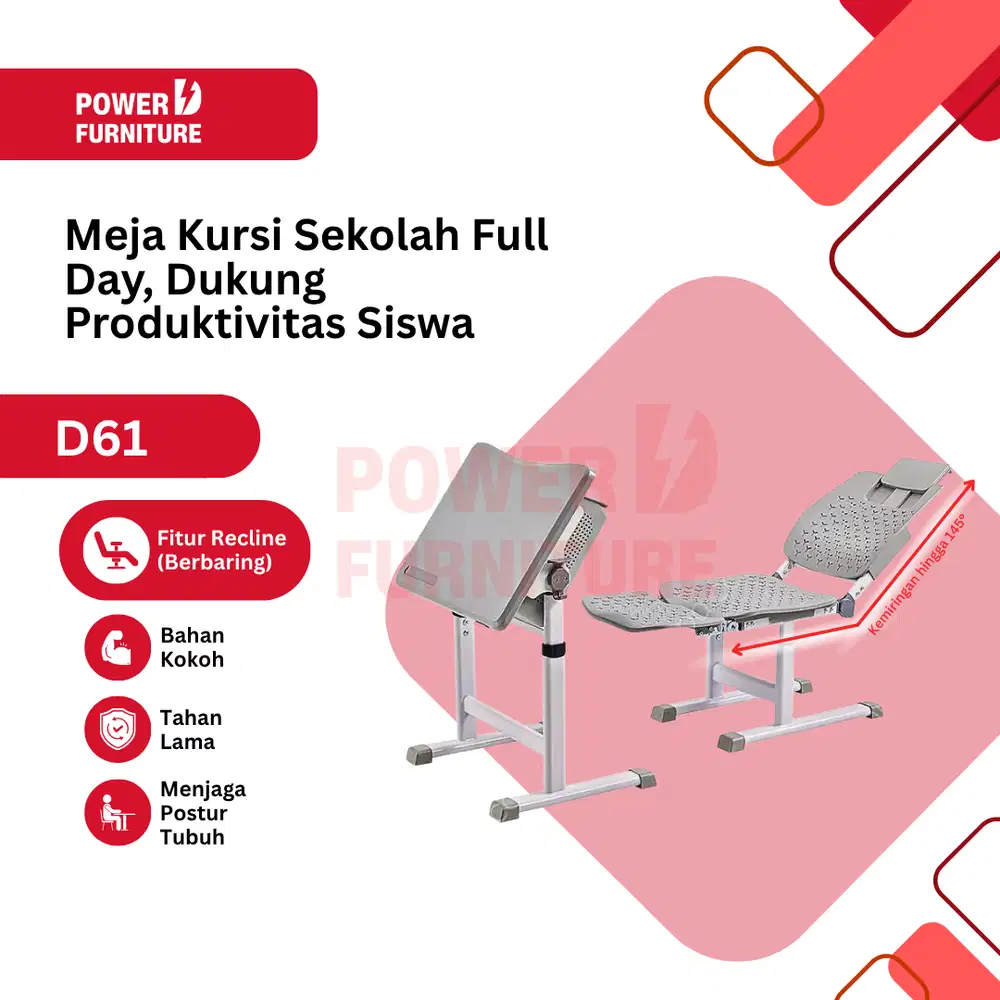 Bangku Sekolah Reclining | Meja Sekolah Besi | Kursi Sekolah Reclined