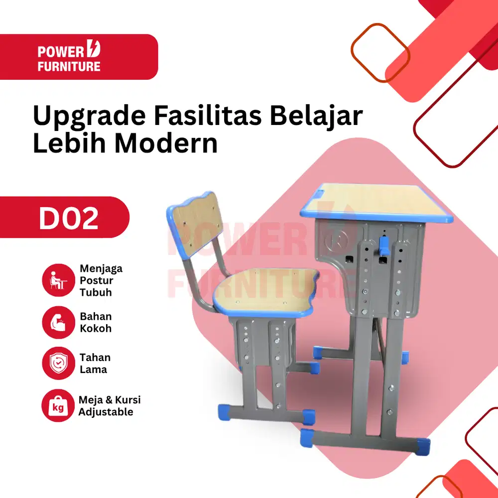 Bangku Sekolah Set D02 - Meja Kursi Sekolah | Meja Sekolah SD