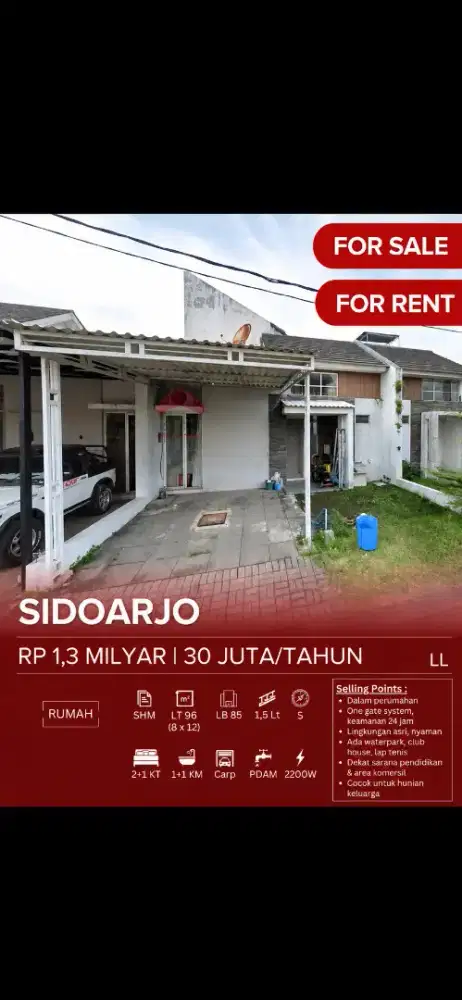 Disewakan Nego Sampai DEAL Rumah di Citra Harmoni Sidoarjo