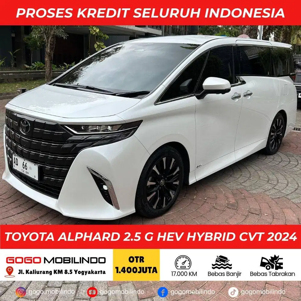 TOYOTA ALPHARD 2.5 G HEV HYBRID CVT 2024 PUTIH PEMAKAIAN 2025 PLAT AD