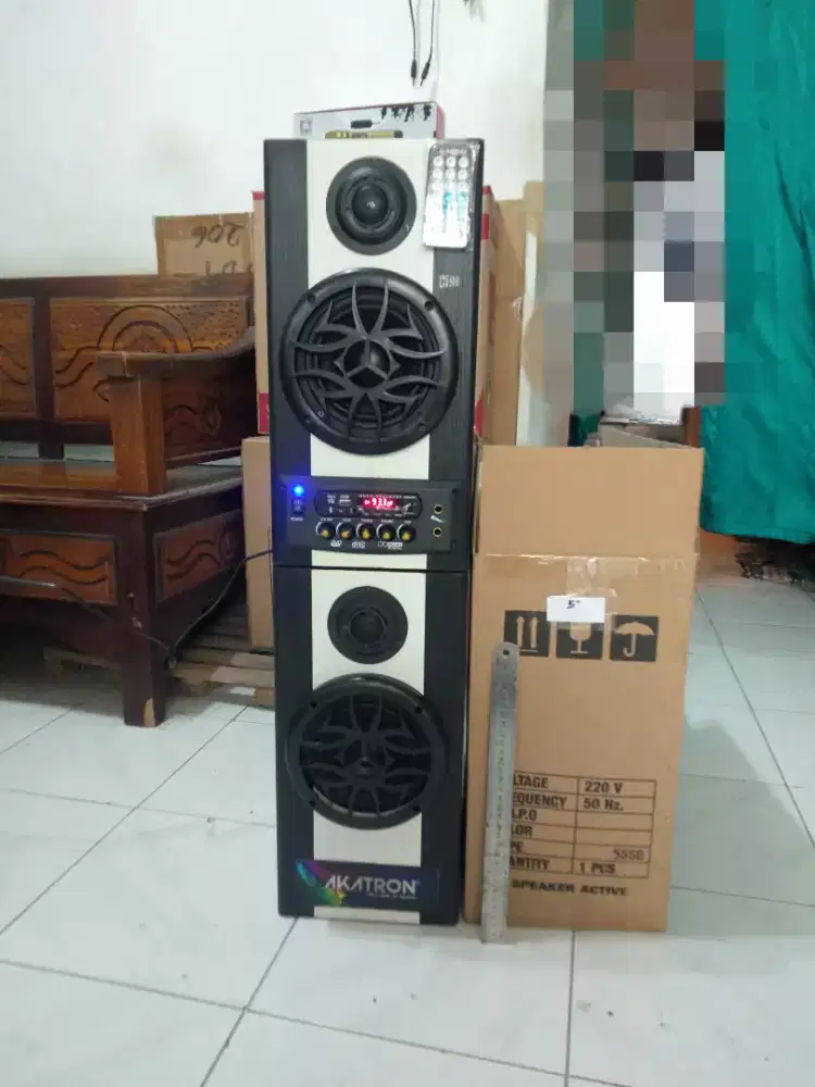 Speaker 5 inch 2 box bluetooth Radio FM bass Trebel baru
