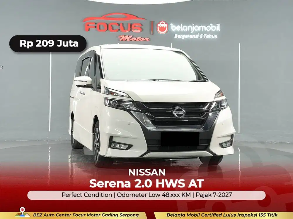 [ GARANSI 5THN LOW KM ] Nissan Serena 2.0 HWS AT 2018/2019/2020