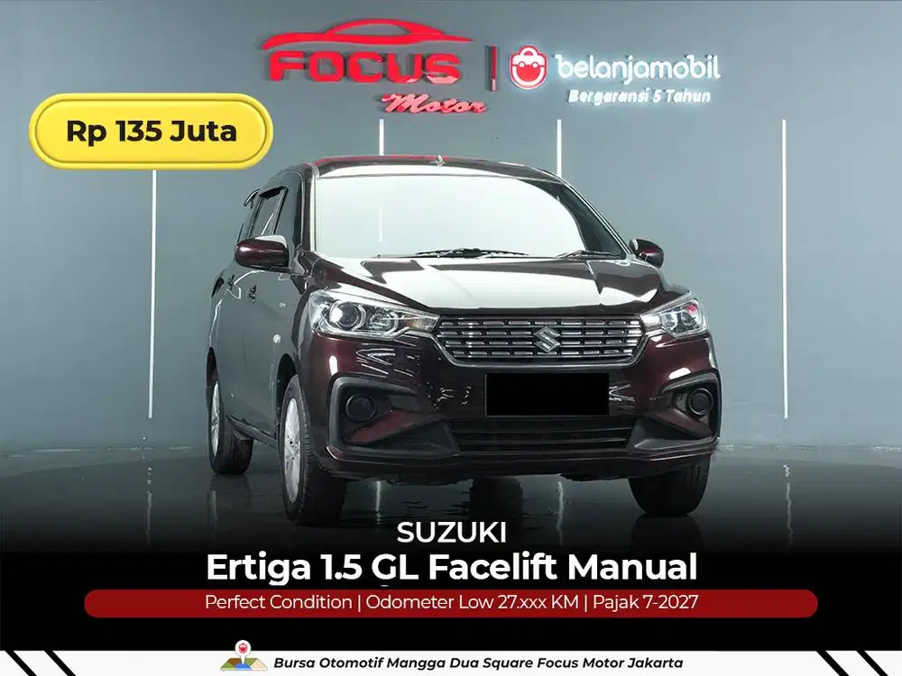 [GARANSI 5THN LOW KM] Suzuki Ertiga 1.5 GL Facelift MT 2017/2018/2019