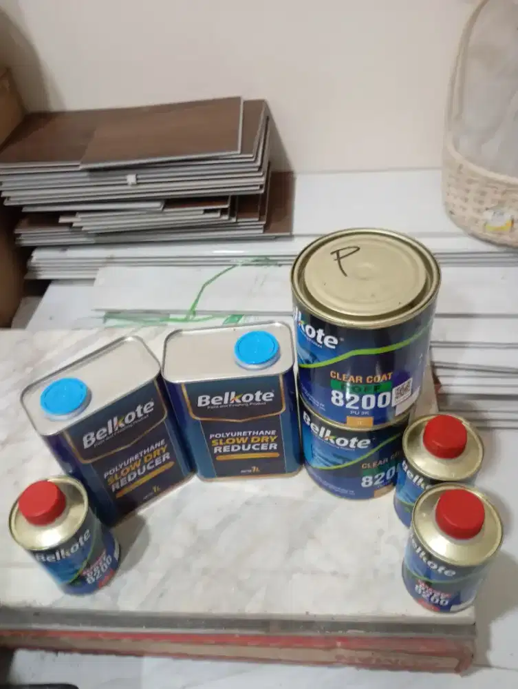 Paket Belkote PU 2K Clear Coat Doff 8200 & Reducer (Sisa Proyek /Baru)