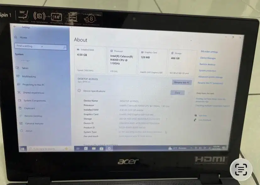 dijual acer spin 1 111-33