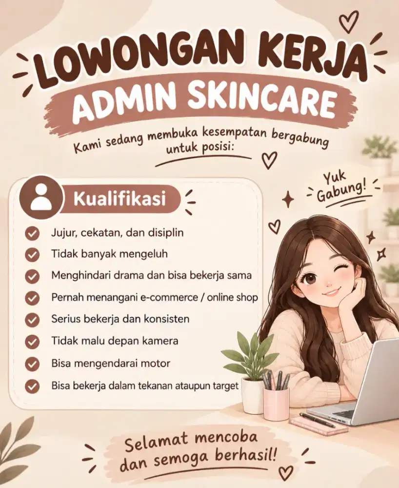 Lowongan Admin Skincare