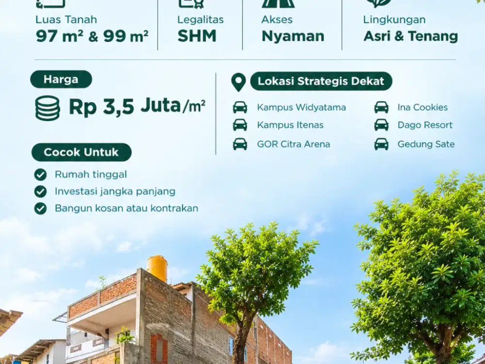 Tanah untuk Bangun Rumah atau Kosan Bojongkoneng