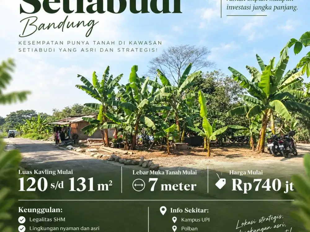 Tanah SHM Setiabudi Isola, Harga Mulai Rp740 Juta