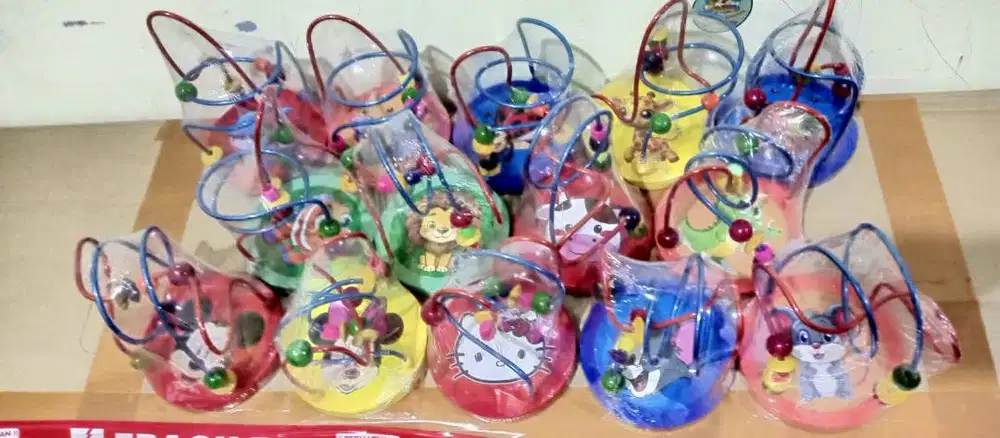 Mini Round Beads Wire Maze Game Mainan Motorik Kawat Balita
