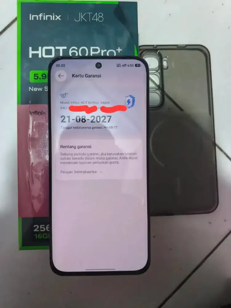 Infini Hot 60Pro+ 8/256 Gb 2bulan pemakaian garansi panjang
