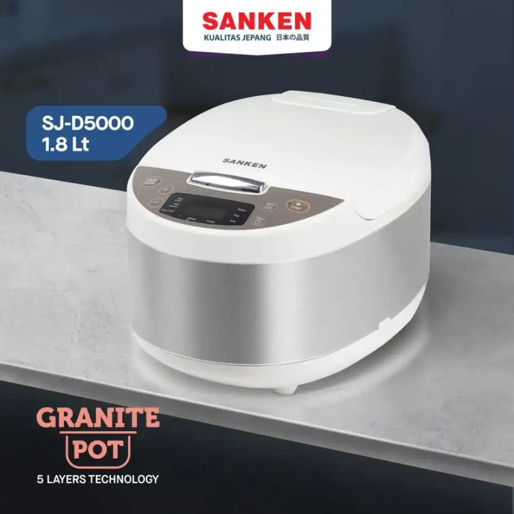 Sanken Digital Rice Cooker 1.8 Liter SJ-D5000 Magic Com Putih