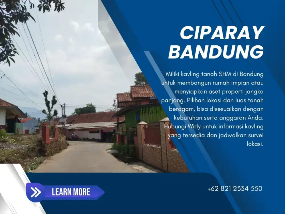 Dijual Tanah Kavling SHM 270 m² Dekat Jalan Raya Pacet Ciparay Bandung