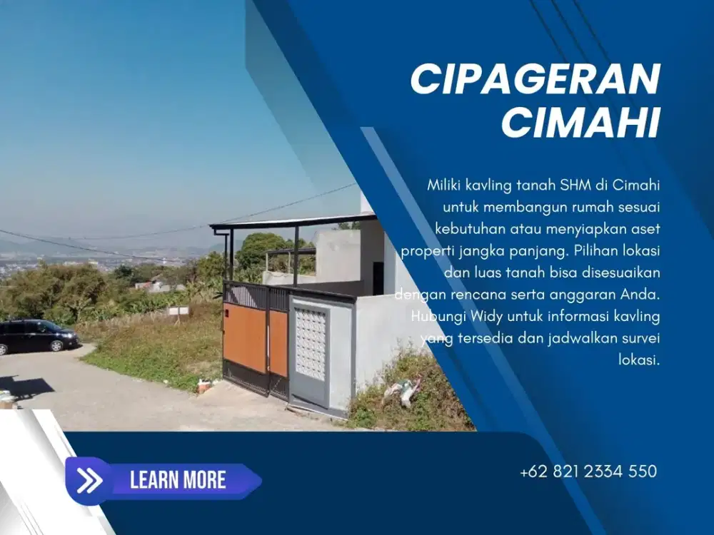 Dijual Tanah Kavling SHM 124 m² Cipageran Cimahi Dekat Alam Wisata Cimahi
