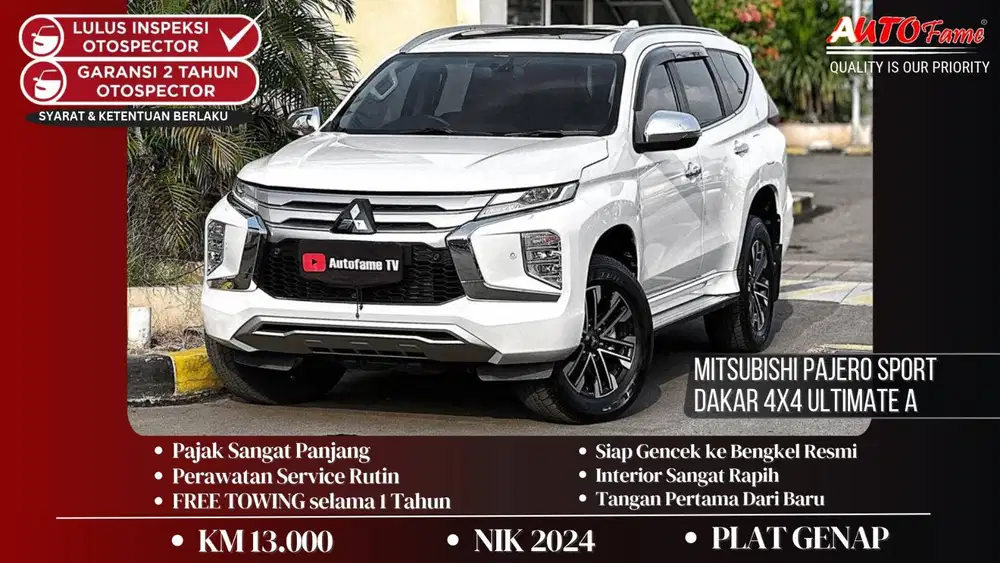 KM13RB  Mitsubishi Pajero Sport Dakar 4x4 Ultimate AT NIK 2024 White O