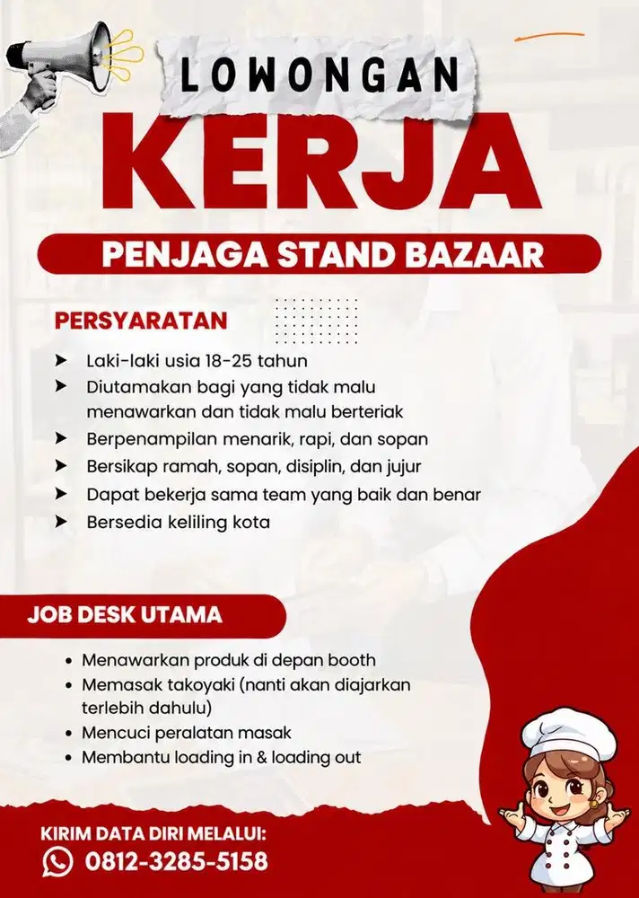 YANG BUTUH KERJA BISA CHATT
