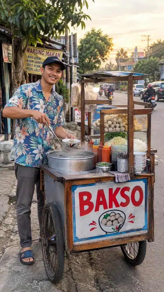 Tim jual bakso keliling