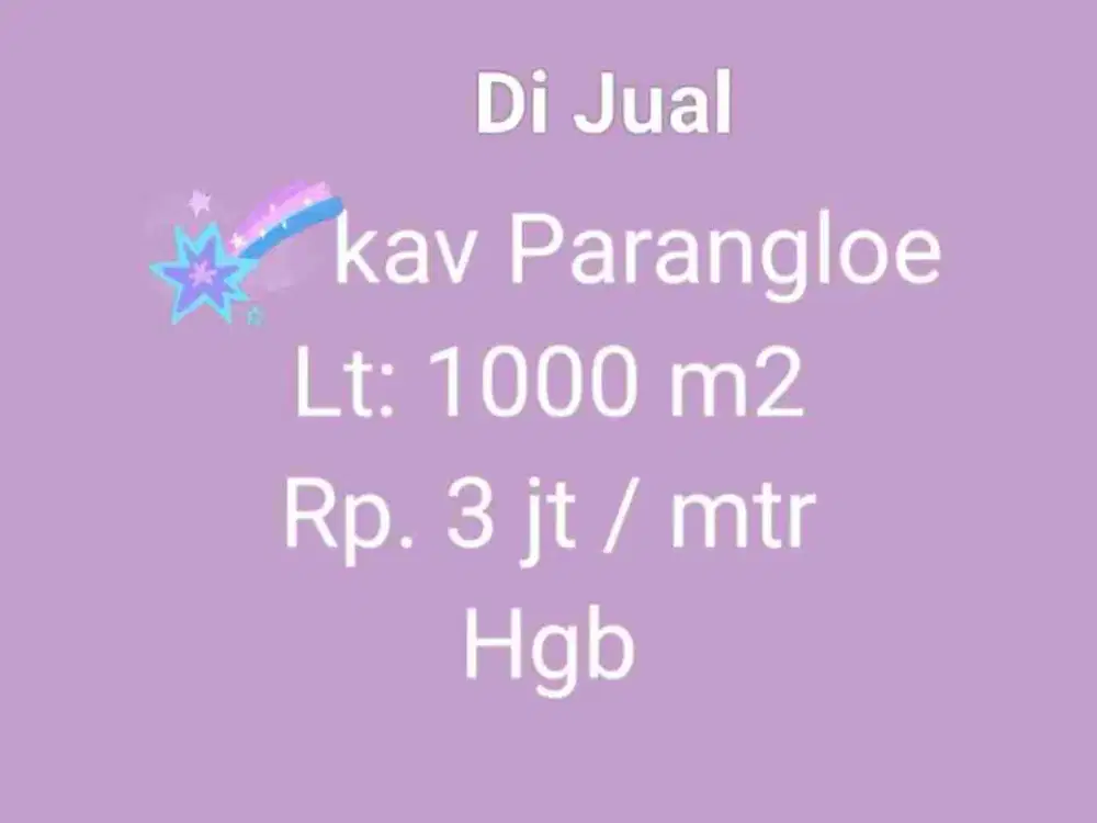 Dijual Kavling di Pergudangan Parangloe Indah Makassar