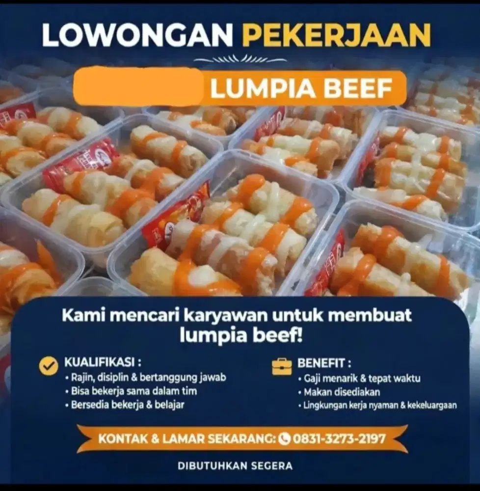 Membuat lumpia beef, dan membantu bantu