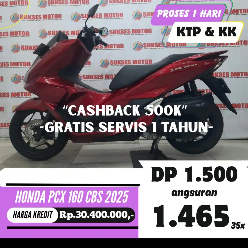 HONDA PCX 160 CBS 2025 DP HANYA 1,5JT ANGSURAN TERJANGKAU BERGARANSI