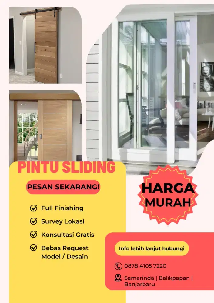 PINTU SLIDING BESI MINIMALIS HARGA PROMO