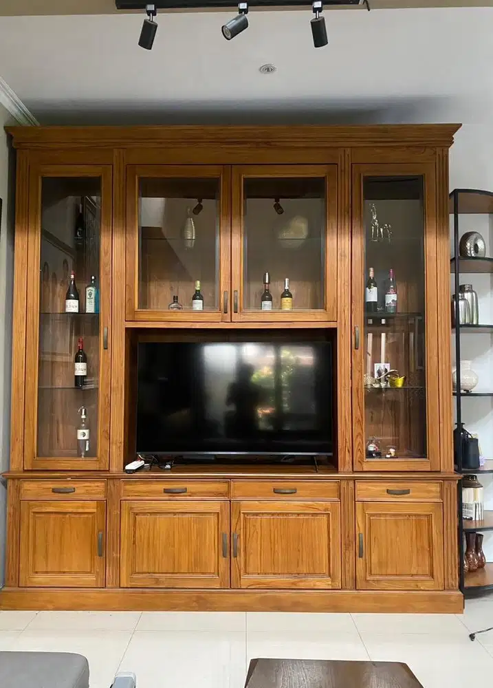 jual lemari tv jati jepara all in 3 furniture