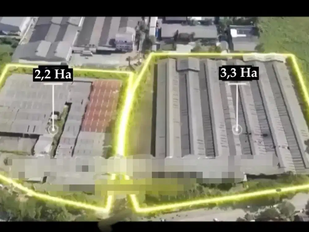 Bangunan Ex Pabrik Ada 2 Bangunan. Gedung Total Luas 5,5 Ha Hitung Tanah di Cikupa - Tanggerang