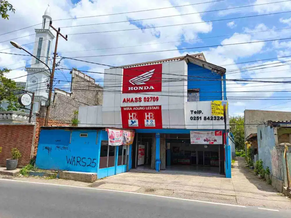 Ruko Bertanah Luas di Pinggir Jalan Raya Dekat IPB Dramaga, Daerah Ramai Best Price Tawar aja!