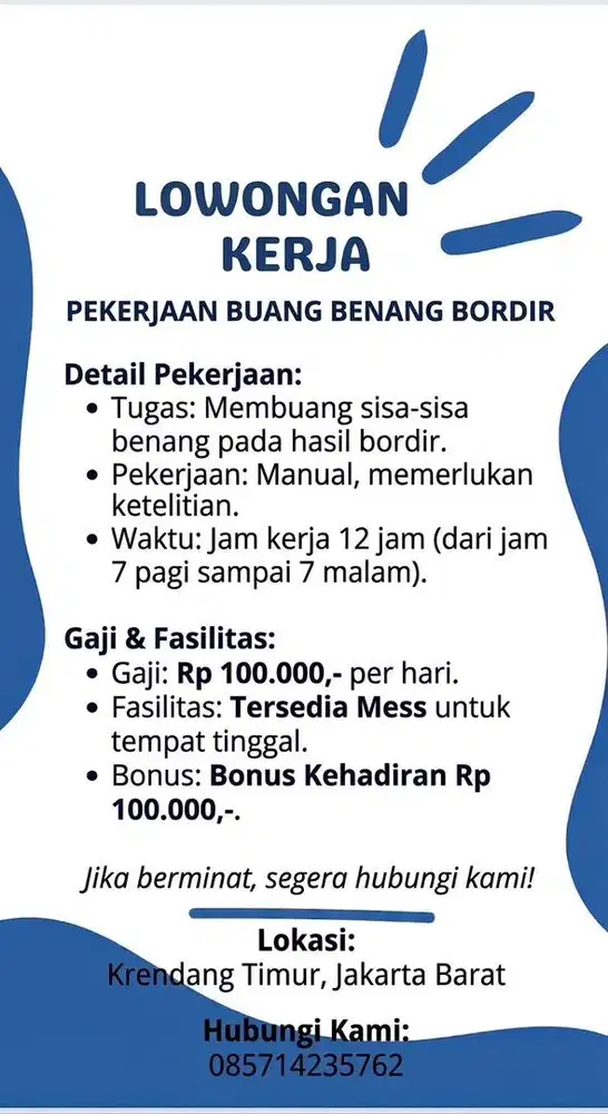 Loker buang benang