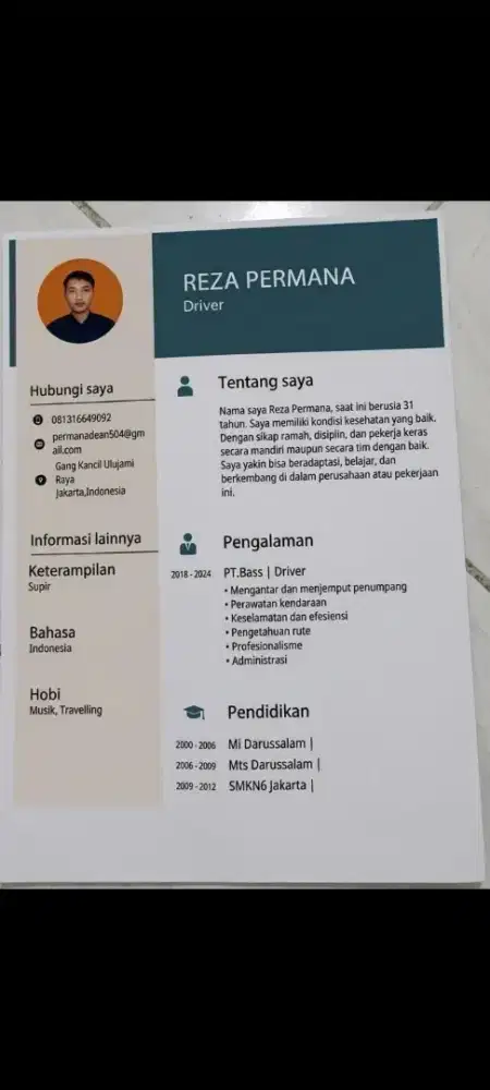 Mencari pekerjaan sebagai supir pribadi kali aja ada yg minat
