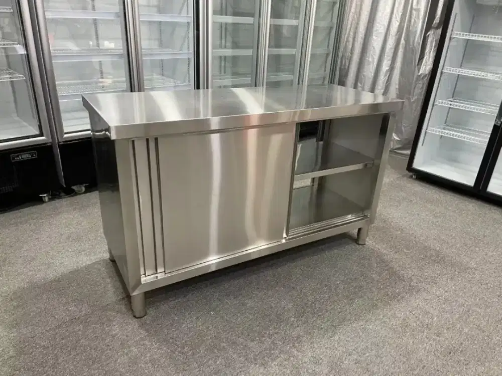 Meja Kabinet Dapur 2 Pintu Stainless Steel Panjang 150cm