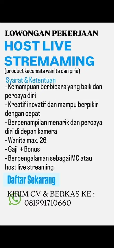 LOWONGAN PEKERJAAN